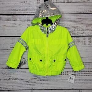 Urban Republic Girls' Zip Front Windbreaker with Hood Neon Yellow | 2T